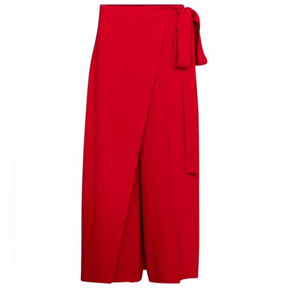 Bebe Red Wrap Waist Cullote Pants size 6